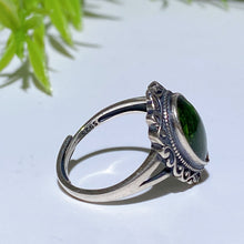 925 Silver Chrome Diopside Ring