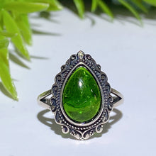 925 Silver Chrome Diopside Ring