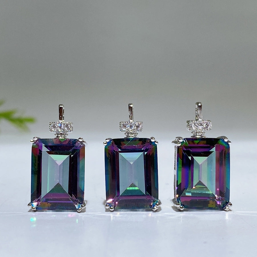 Multi Topaz Cube Sugar Pendant