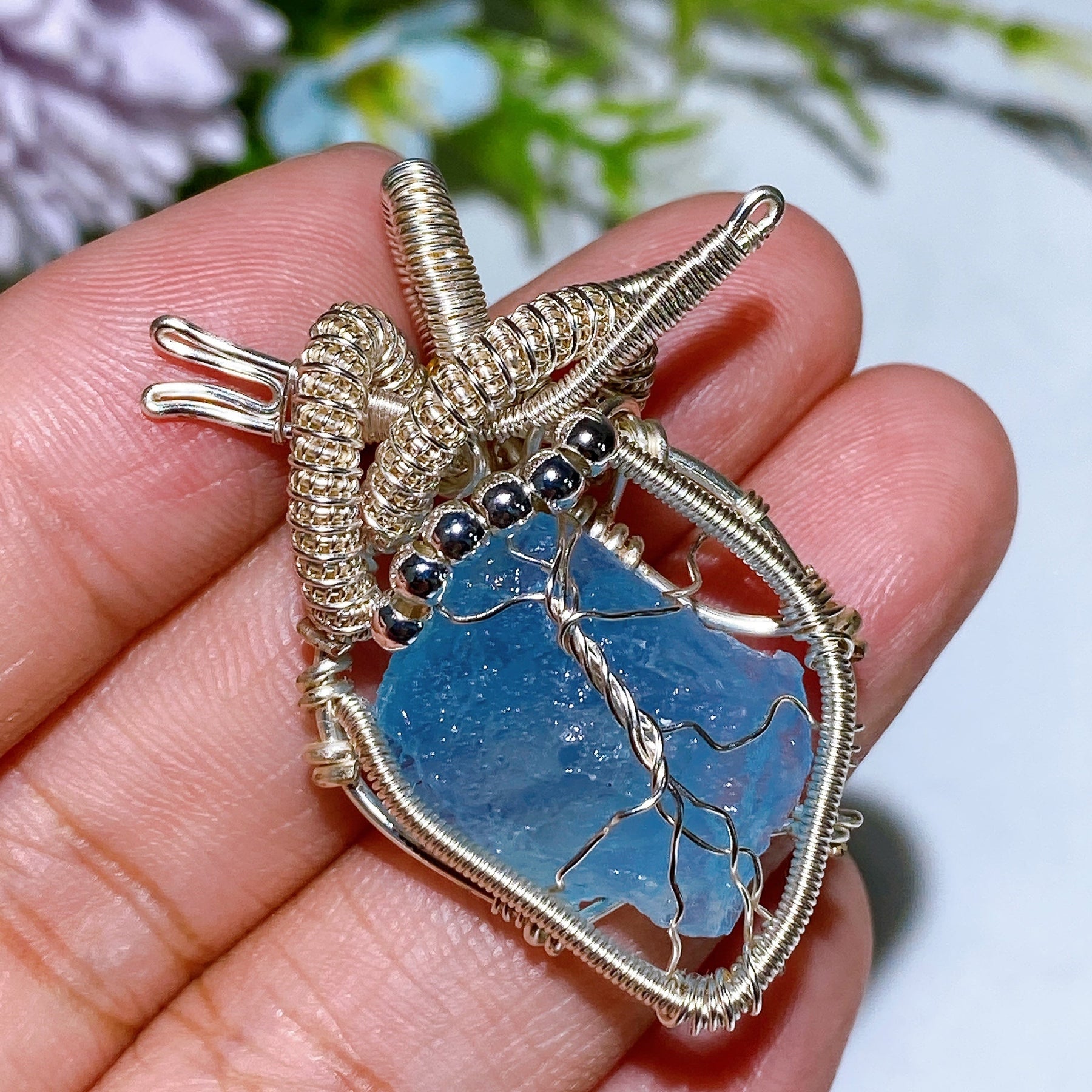 Copper Wrapping Crystal Pendant