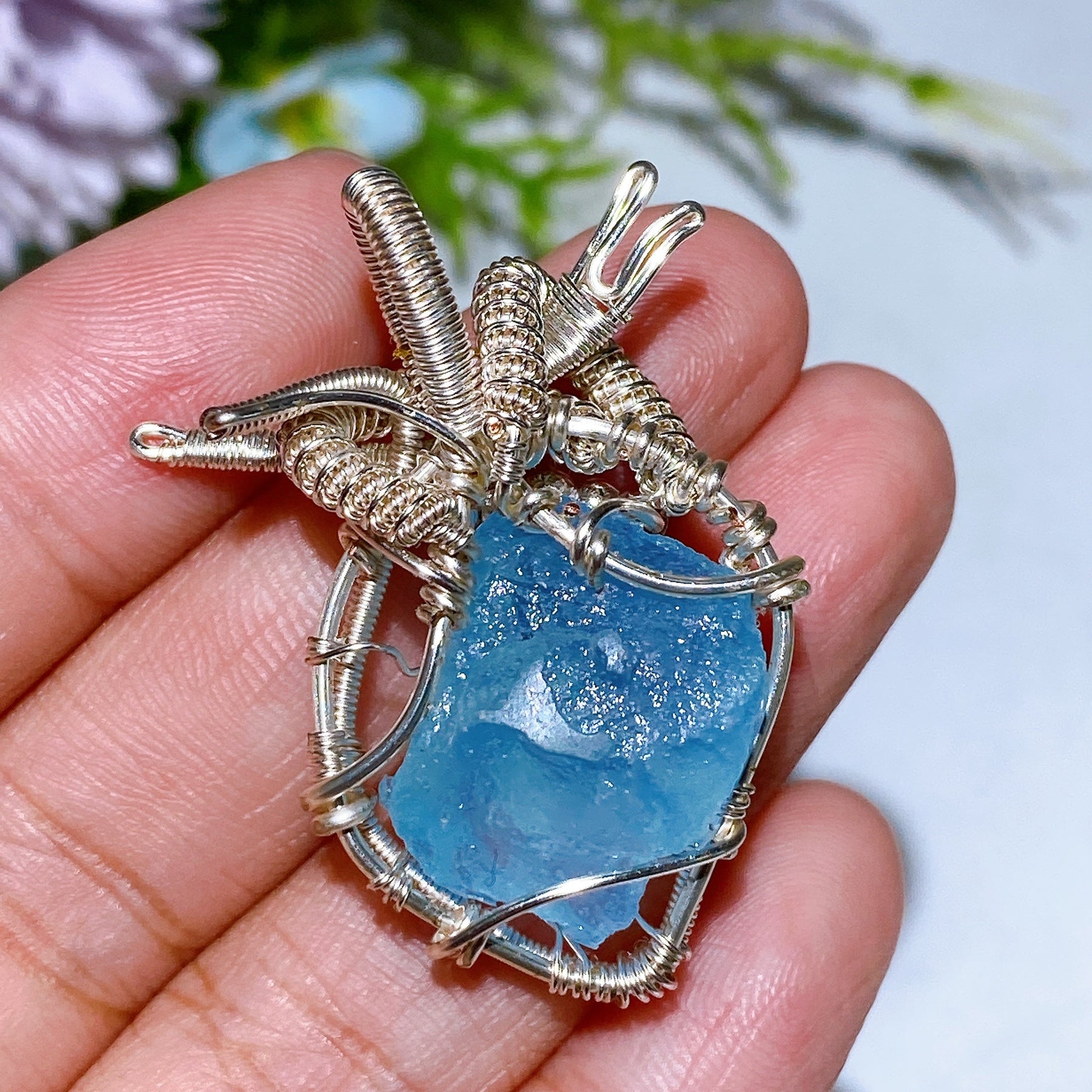 Copper Wrapping Crystal Pendant
