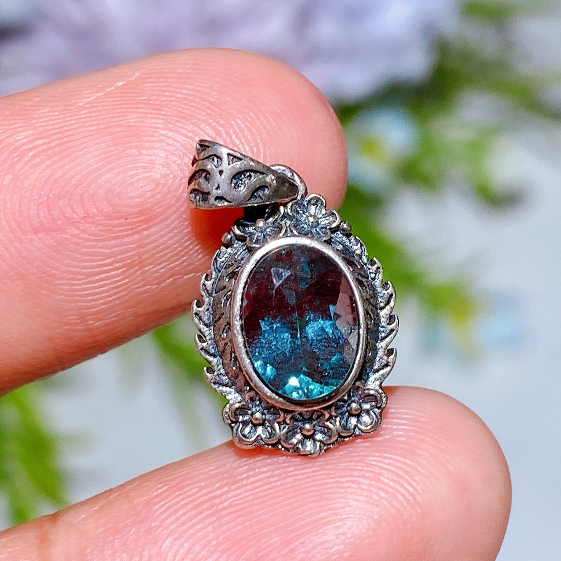 Unique Sterling Silver Crystal Pendant