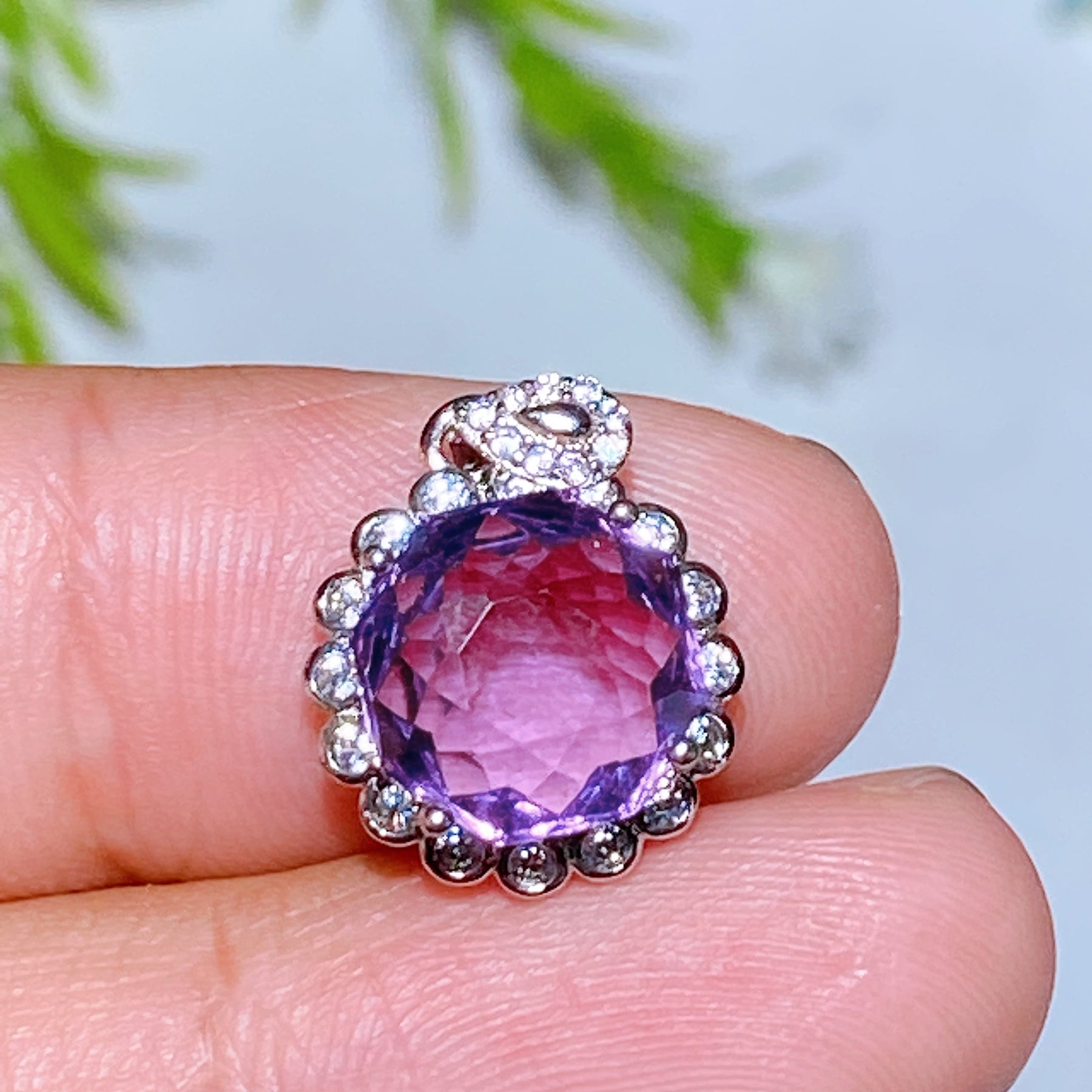 Unique Sterling Silver Crystal Pendant