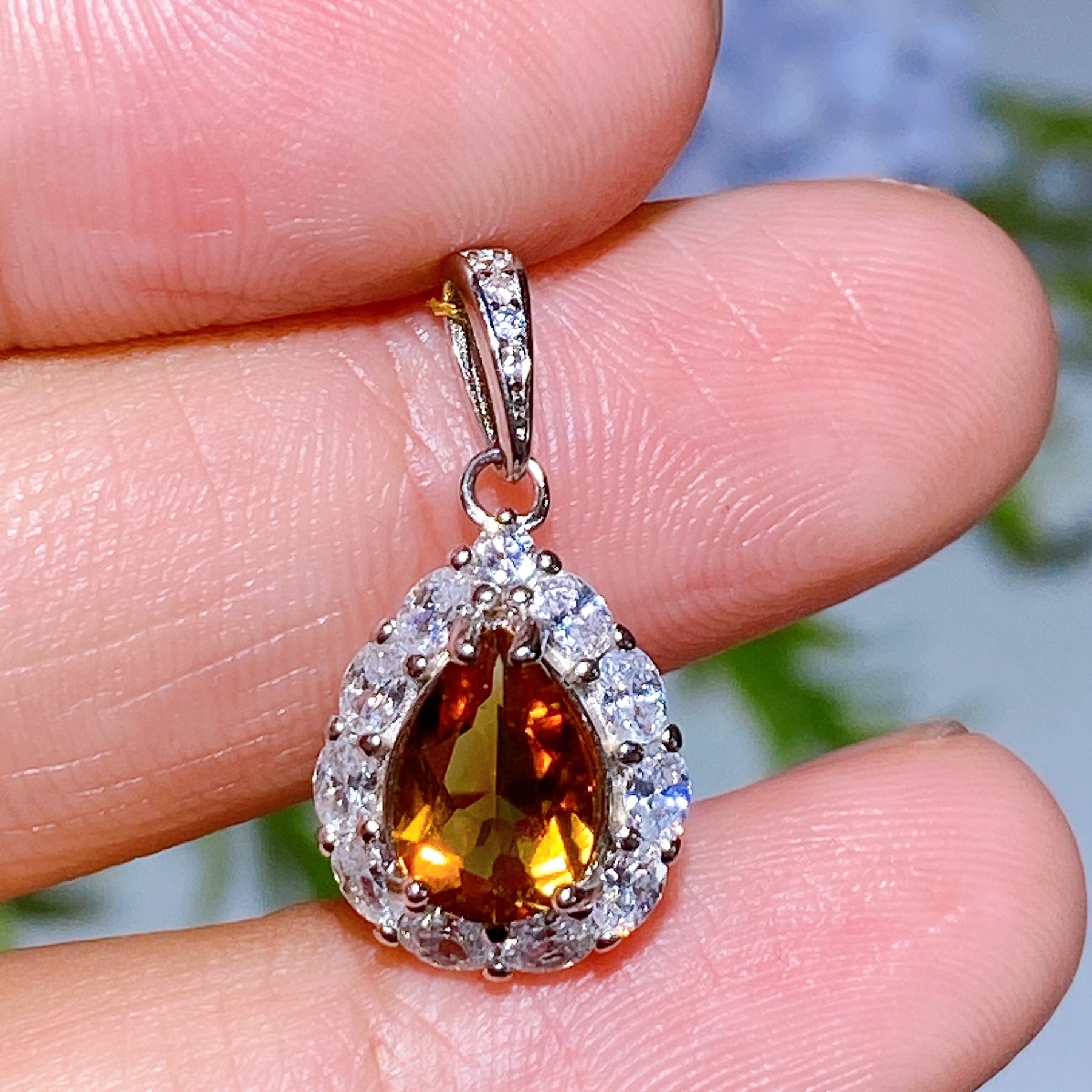 Unique Sterling Silver Crystal Pendant