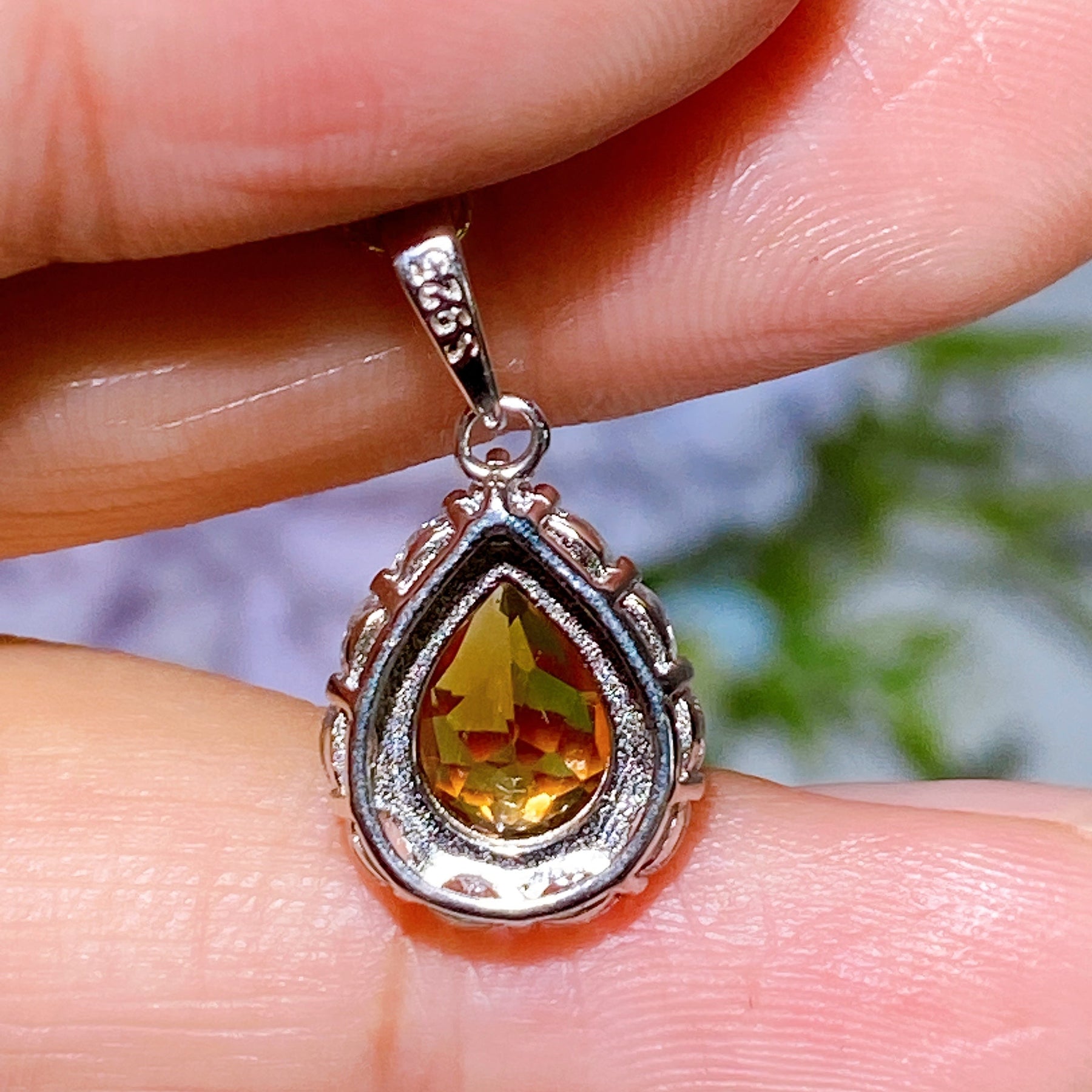 Unique Sterling Silver Crystal Pendant