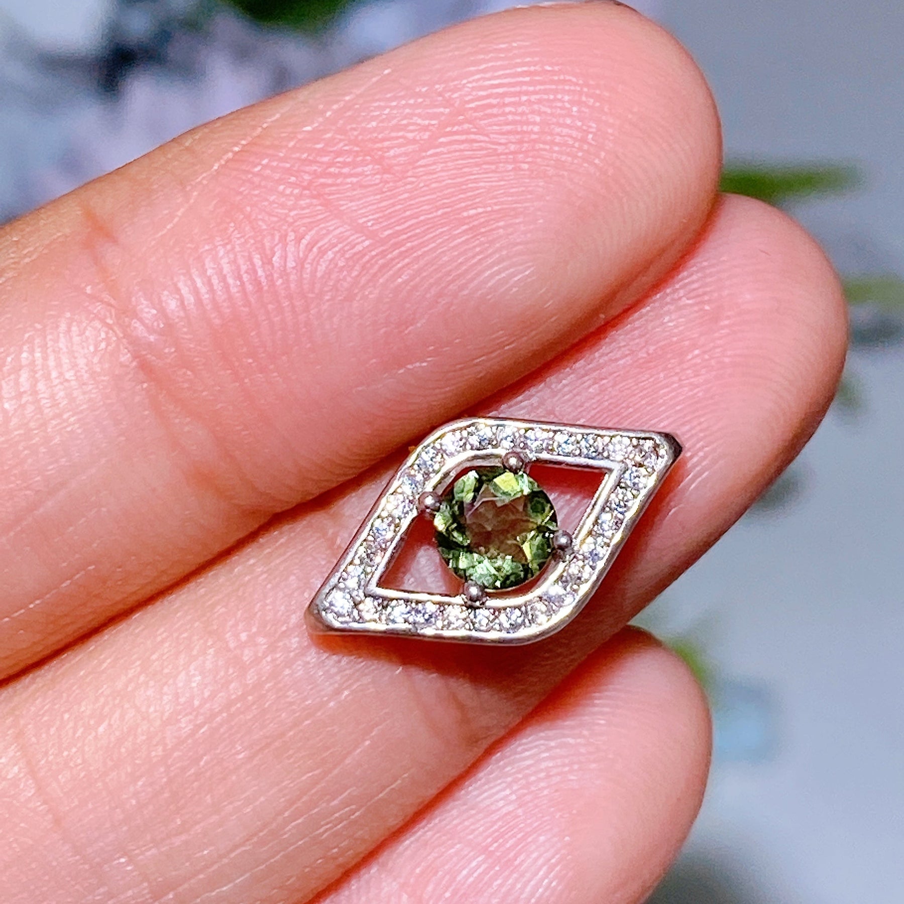 Unique Sterling Silver Crystal Pendant