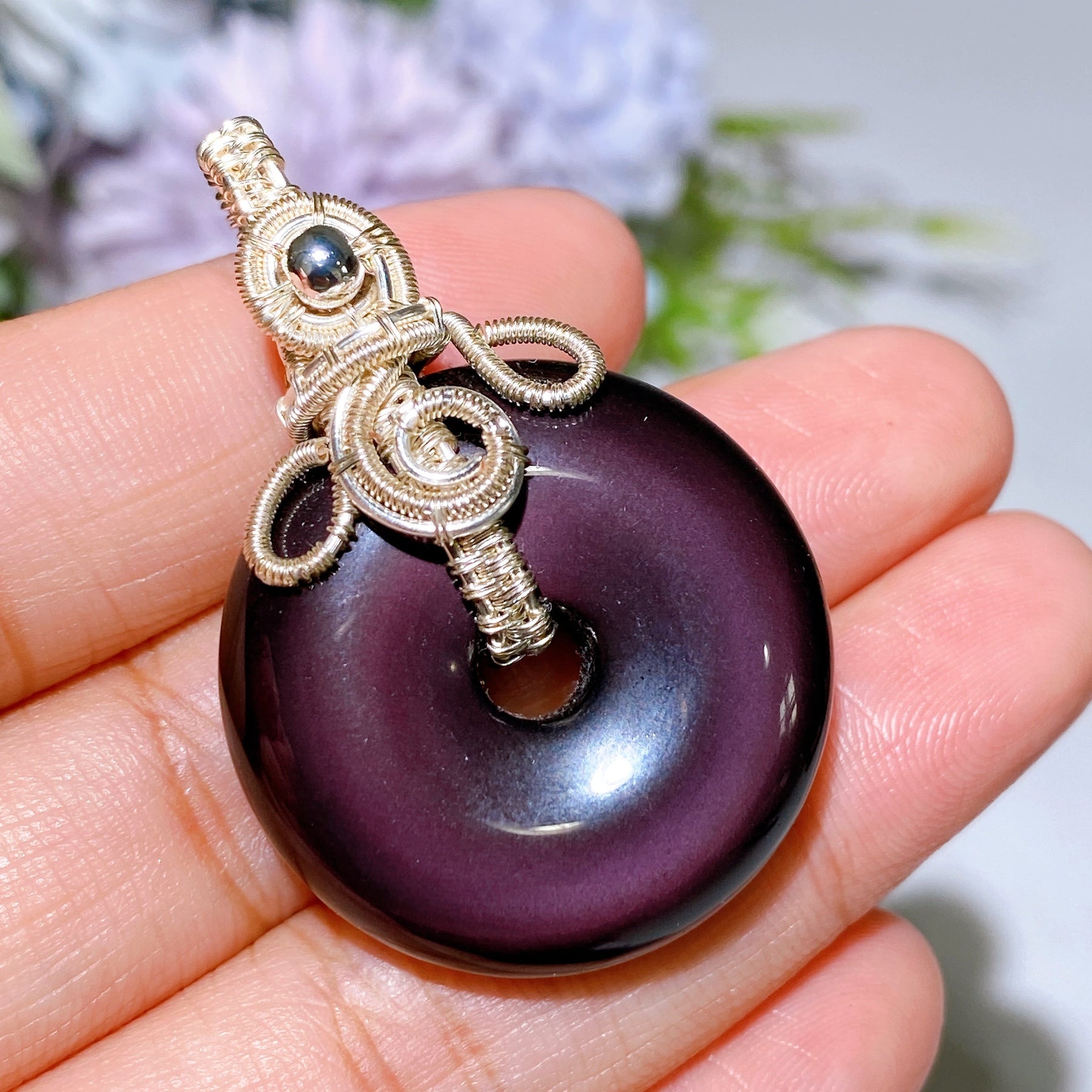 Copper Wrapping Crystal Pendant