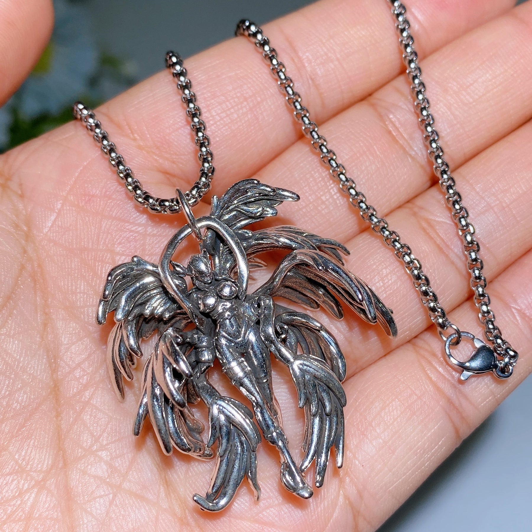Metal Silver Angemon Necklace