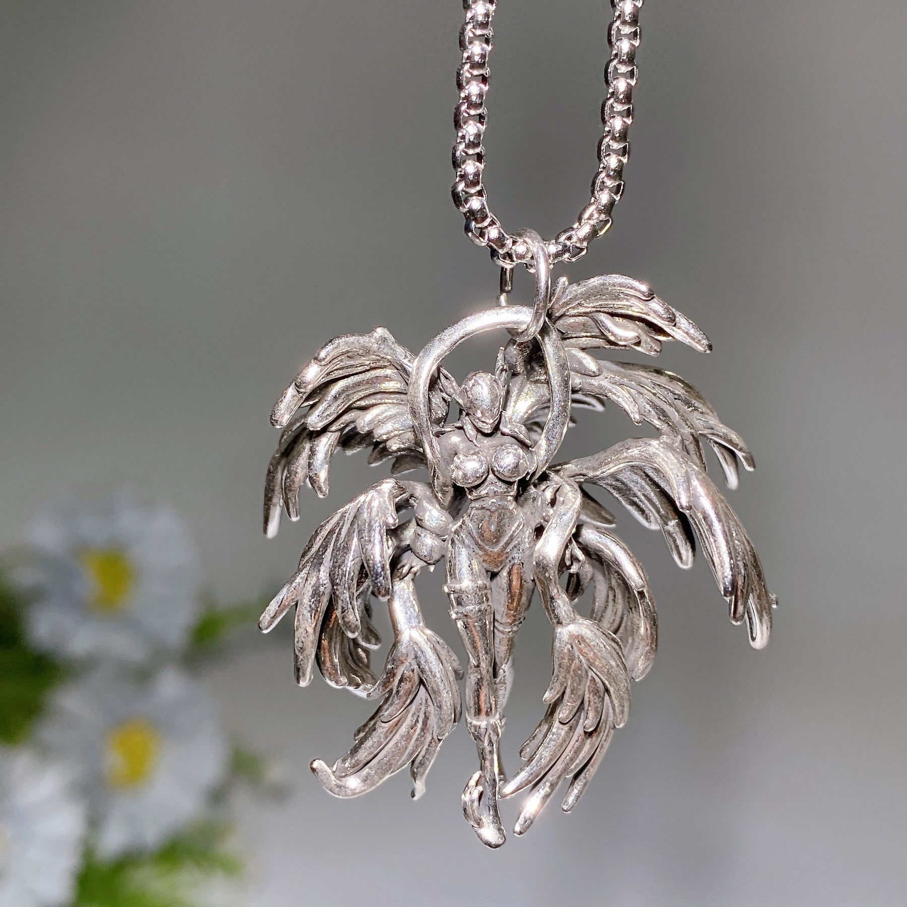 Metal Silver Angemon Necklace
