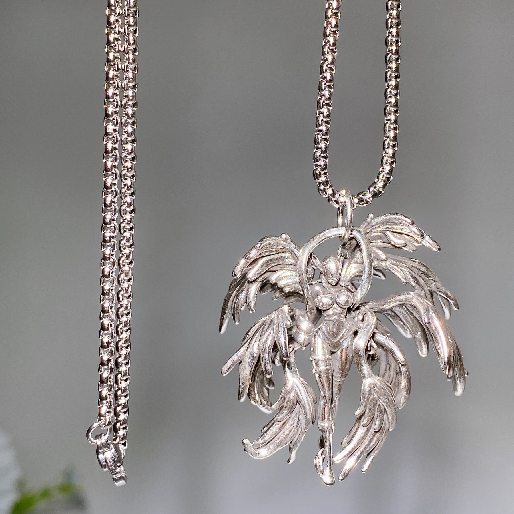 Metal Silver Angemon Necklace