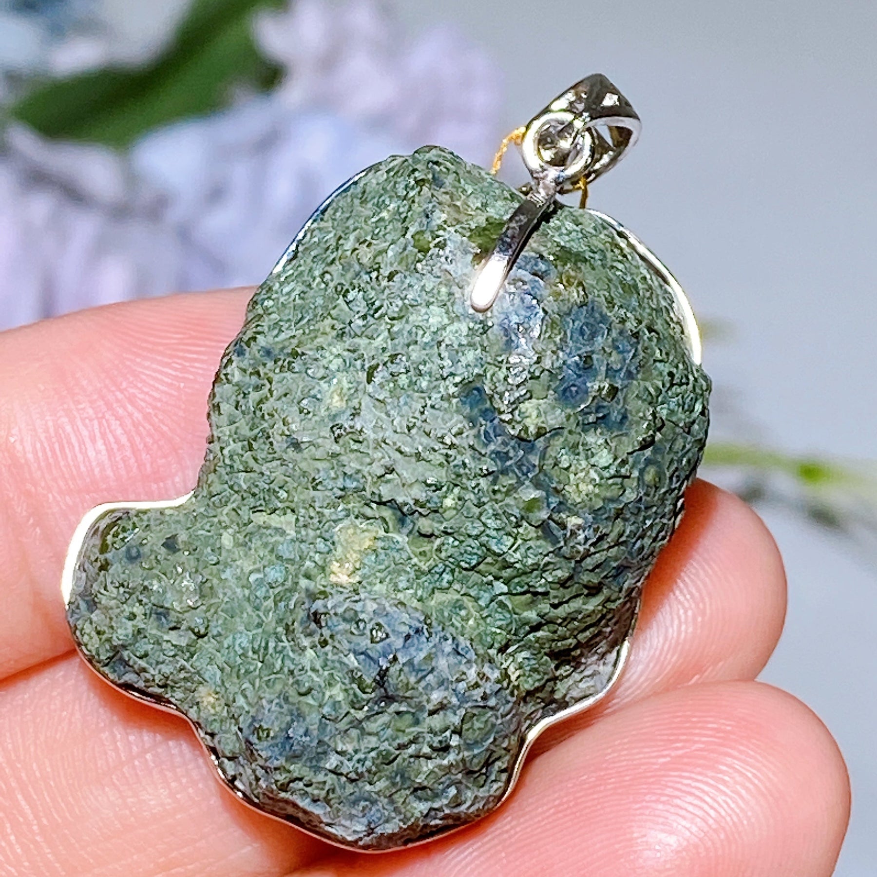 35mm Sterling Silver Natural Geode Pendant