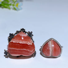 Sterling Silver Rhodochrosite Heart Ring