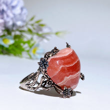 Sterling Silver Rhodochrosite Heart Ring