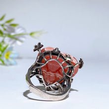 Sterling Silver Rhodochrosite Heart Ring
