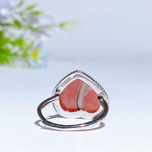 Sterling Silver Rhodochrosite Heart Ring