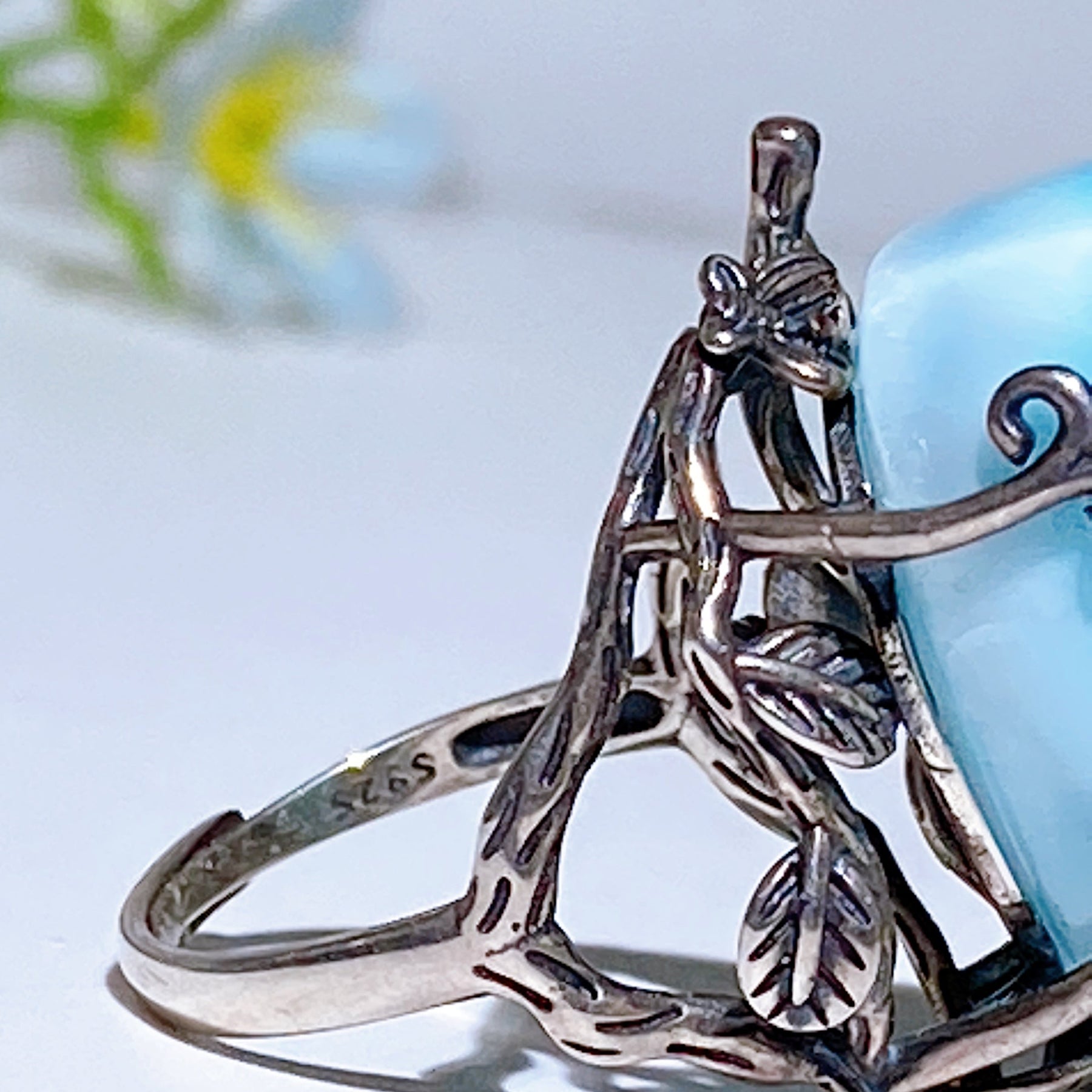 Sterling Silver Larimar Ring