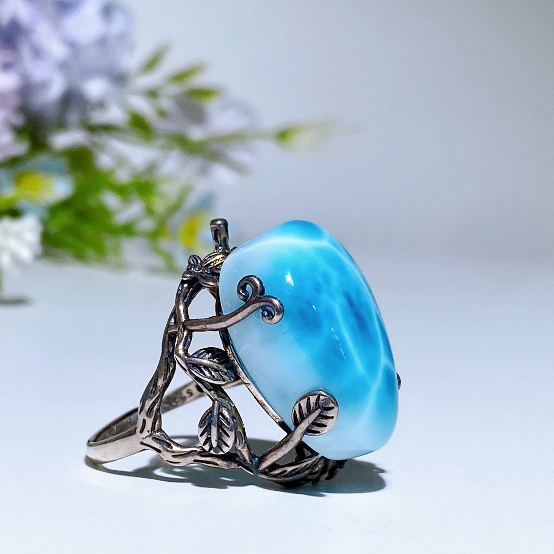 Sterling Silver Larimar Ring
