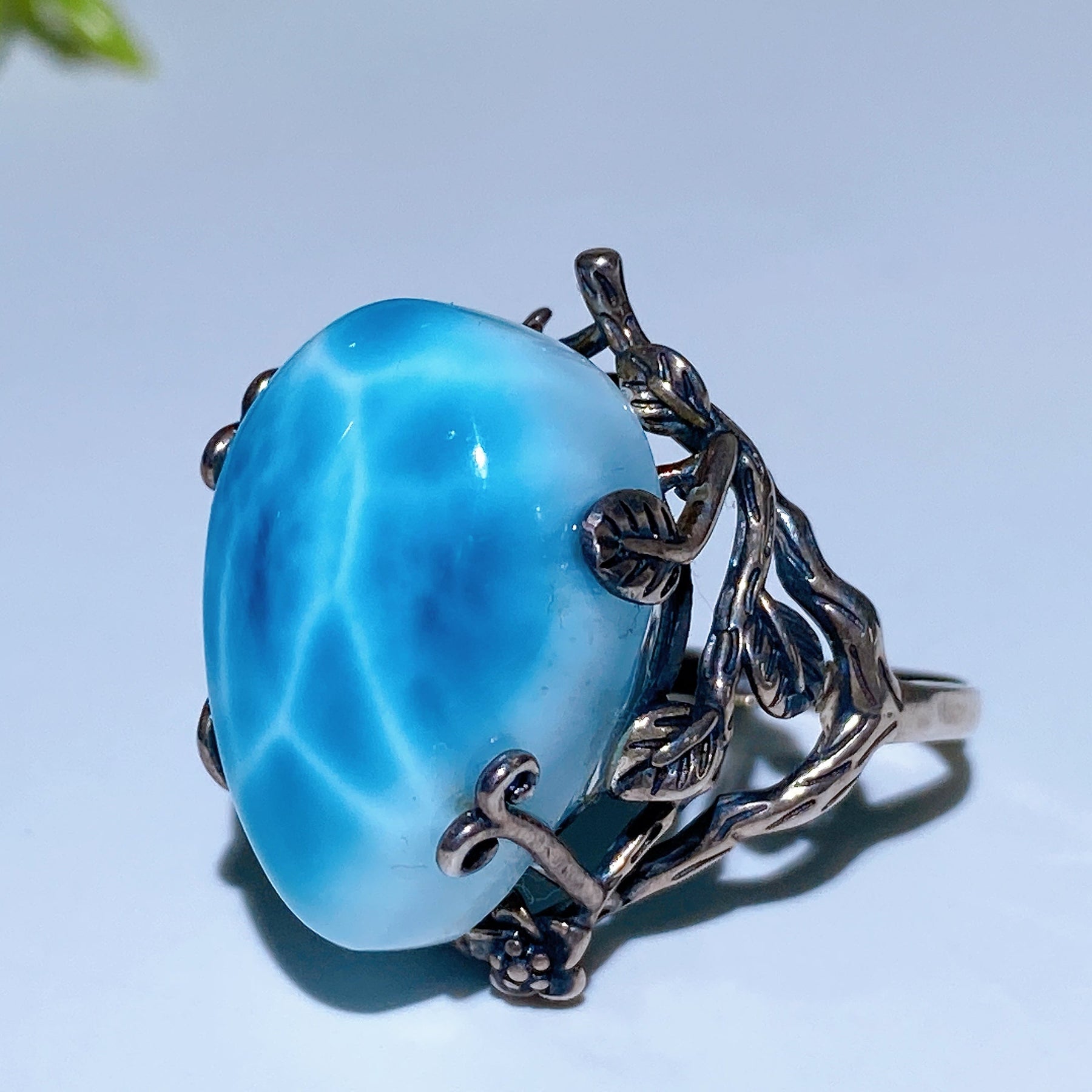 Sterling Silver Larimar Ring