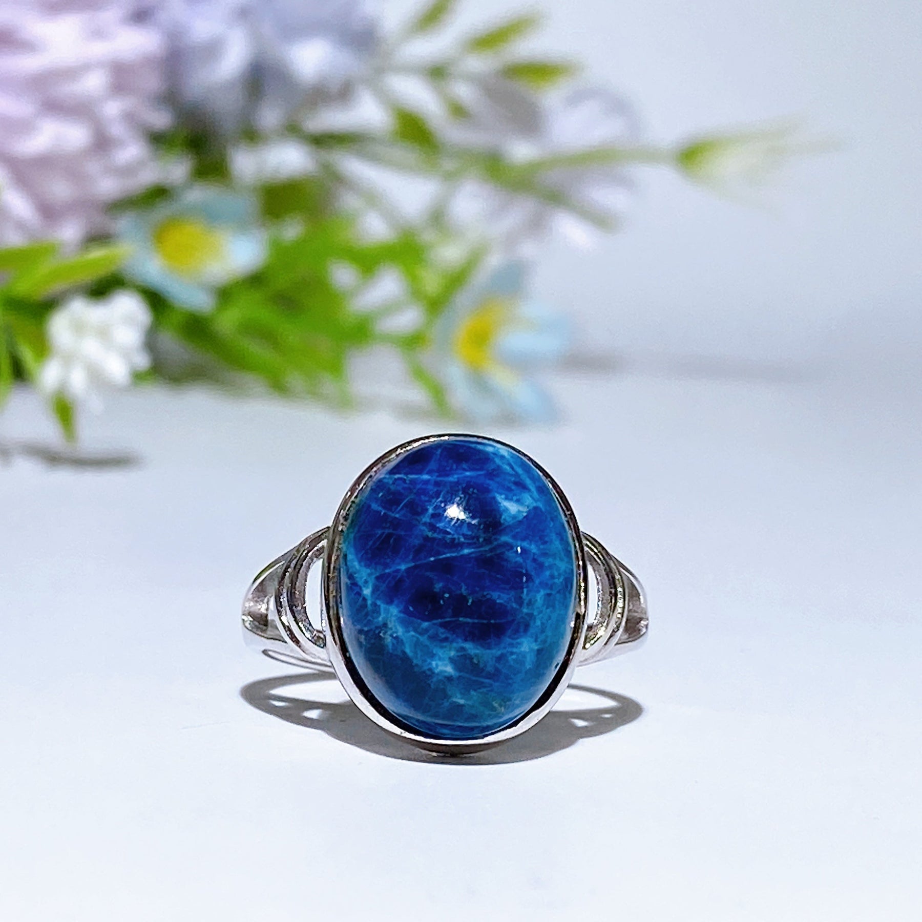 Sterling Silver UV Reactive Hackmanite Ring