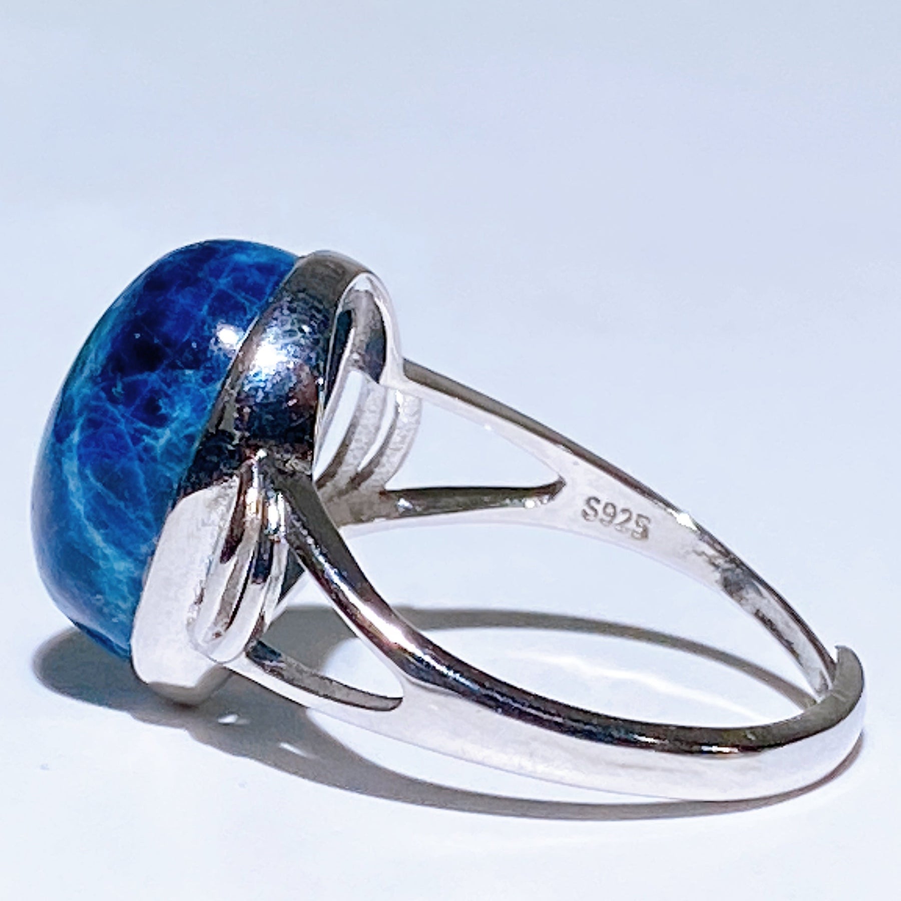 Sterling Silver UV Reactive Hackmanite Ring