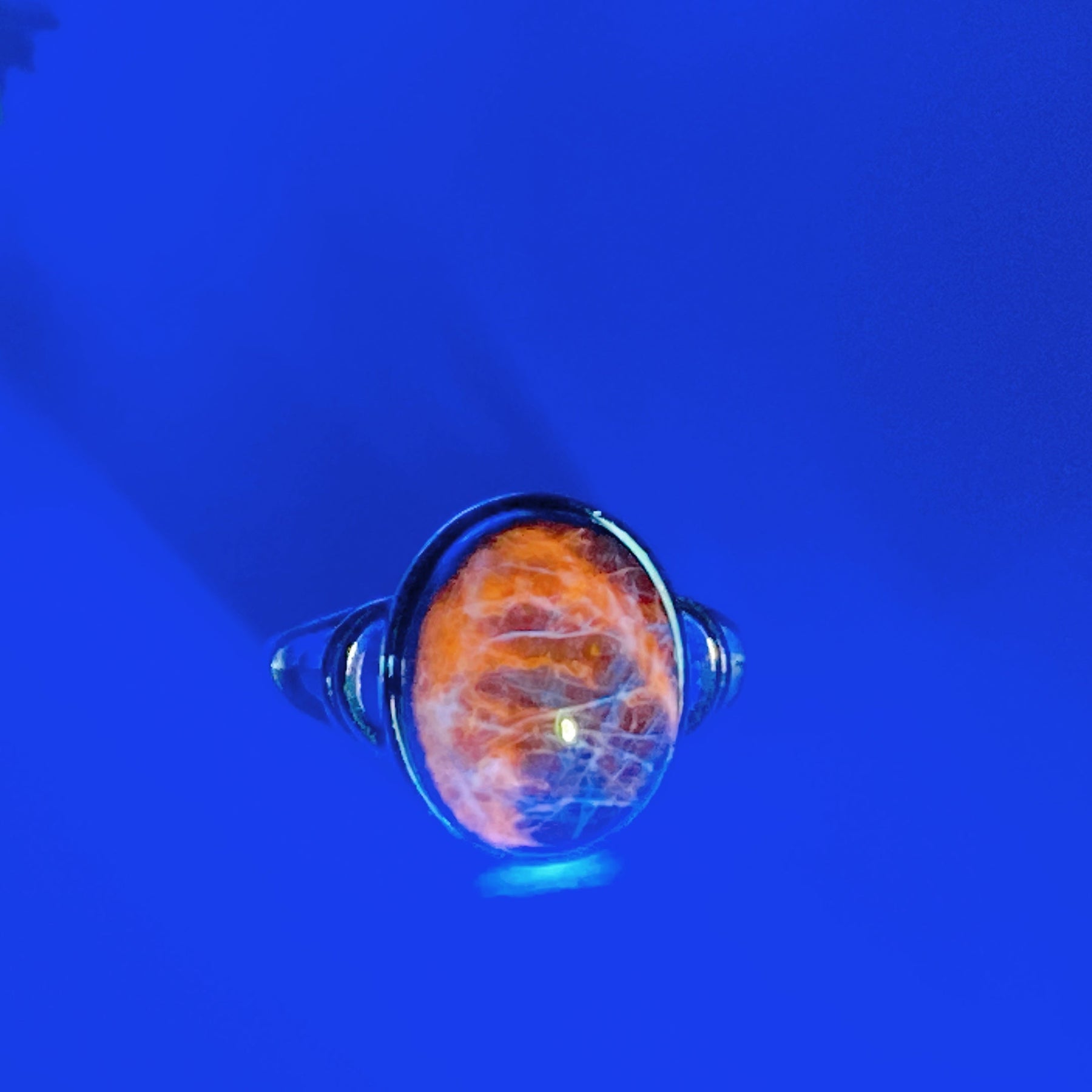 Sterling Silver UV Reactive Hackmanite Ring