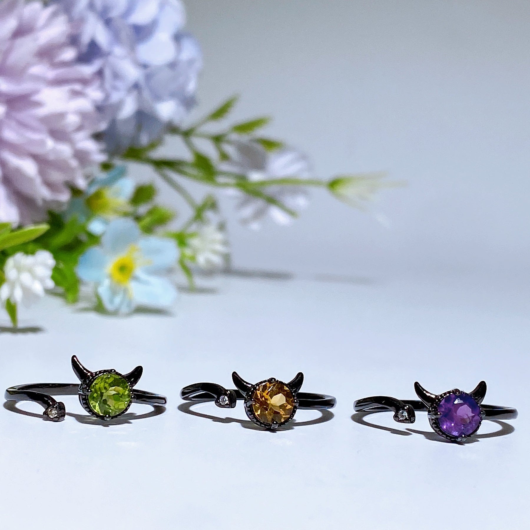 925 Silver Crystal Devil Ring