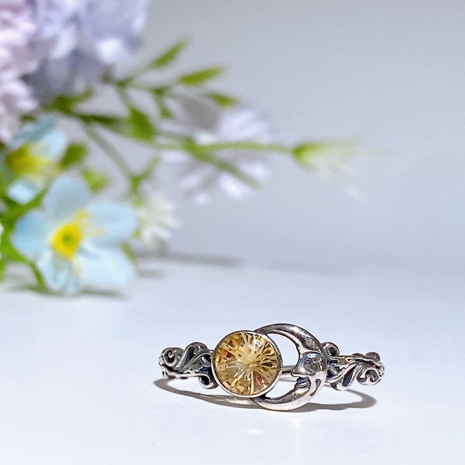 925 Silver Moon Citrine Ring