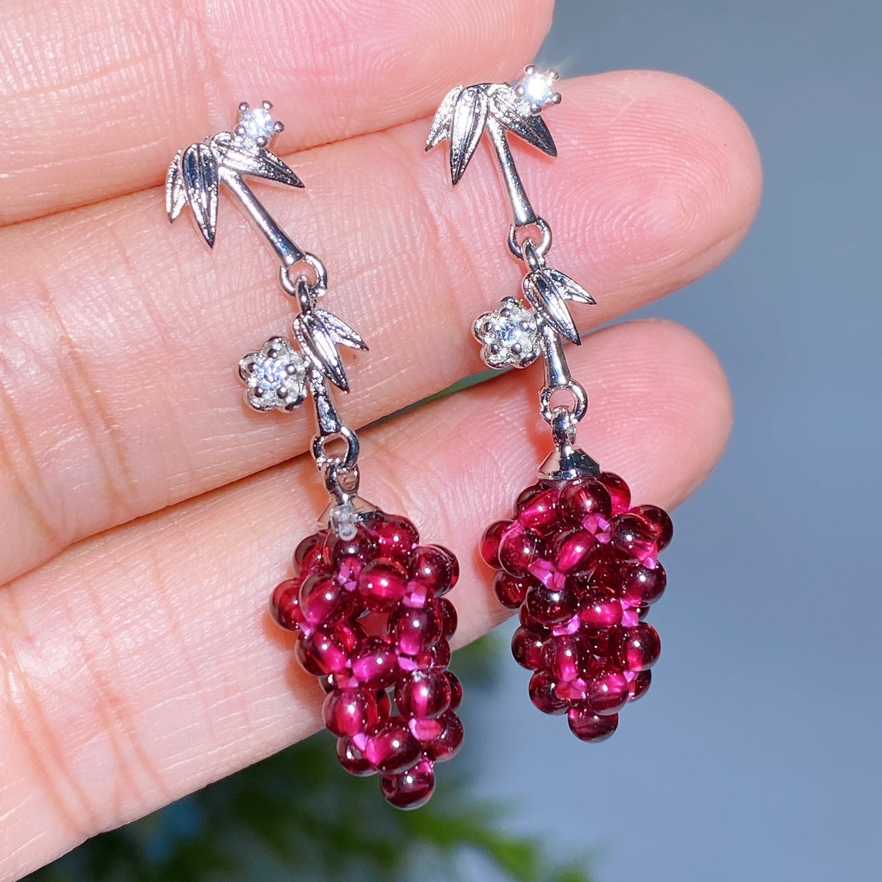 Copper Silver Plated Crystal Earrings Ear Stud