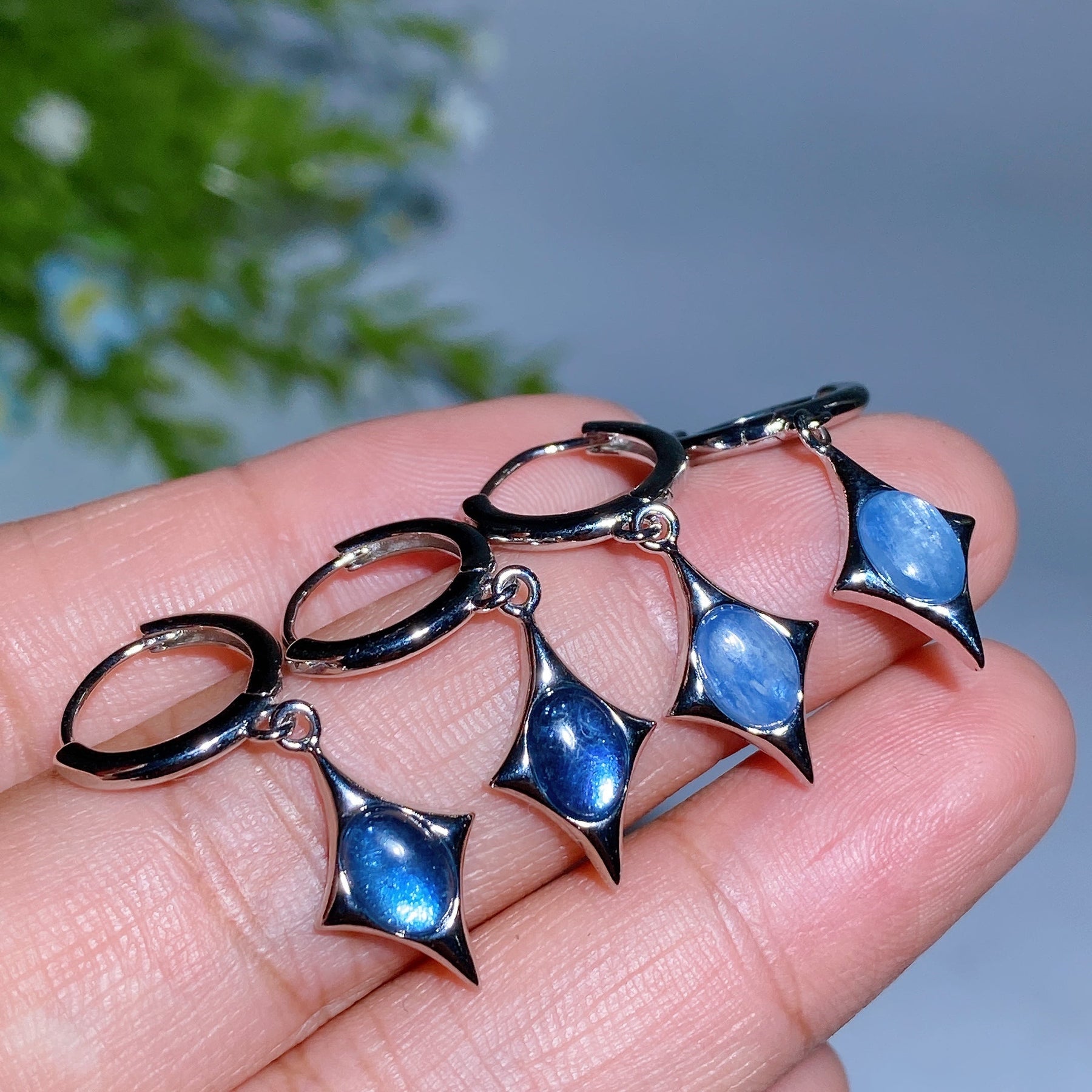 Copper Silver Plated Crystal Earrings Ear Stud