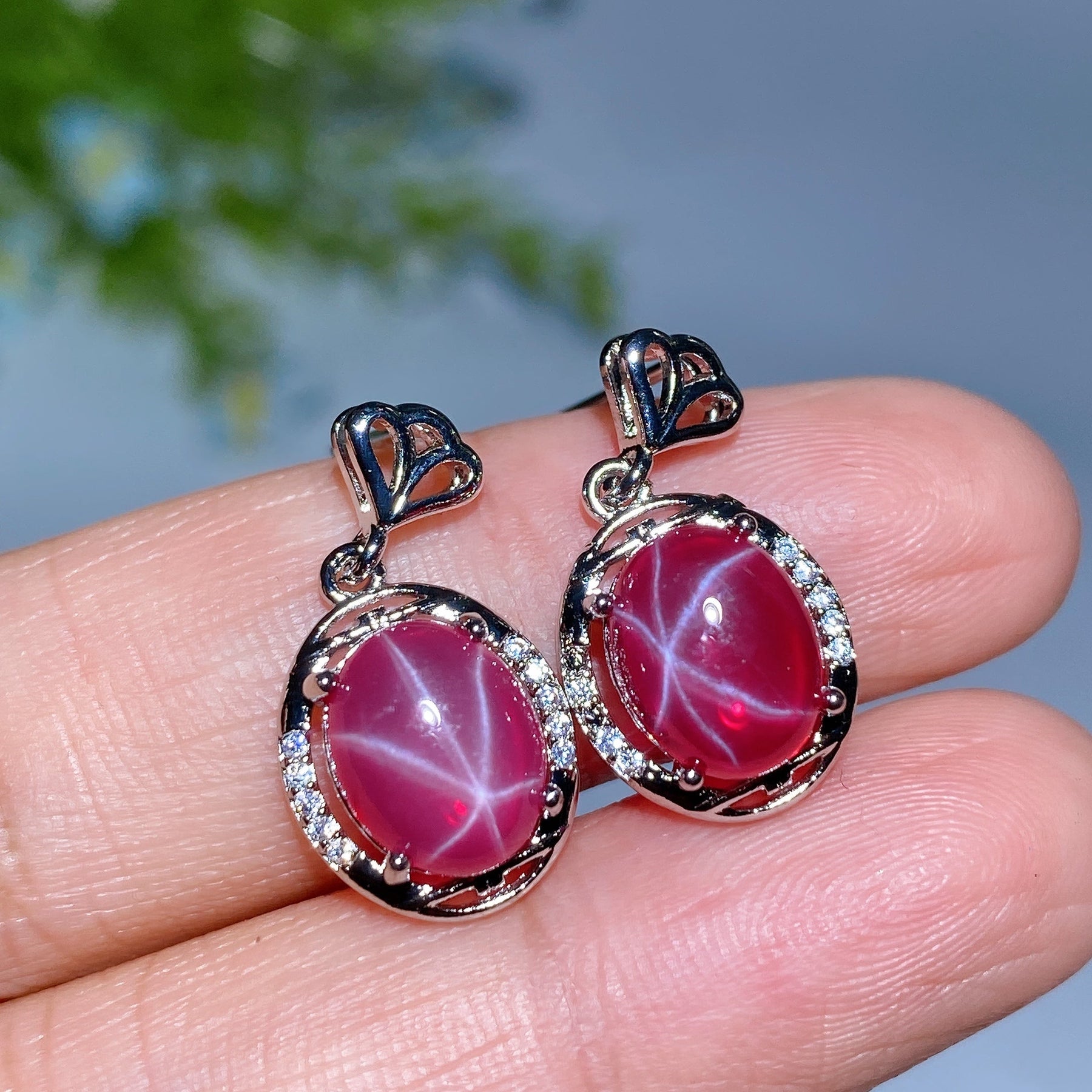 Copper Silver Plated Crystal Earrings Ear Stud