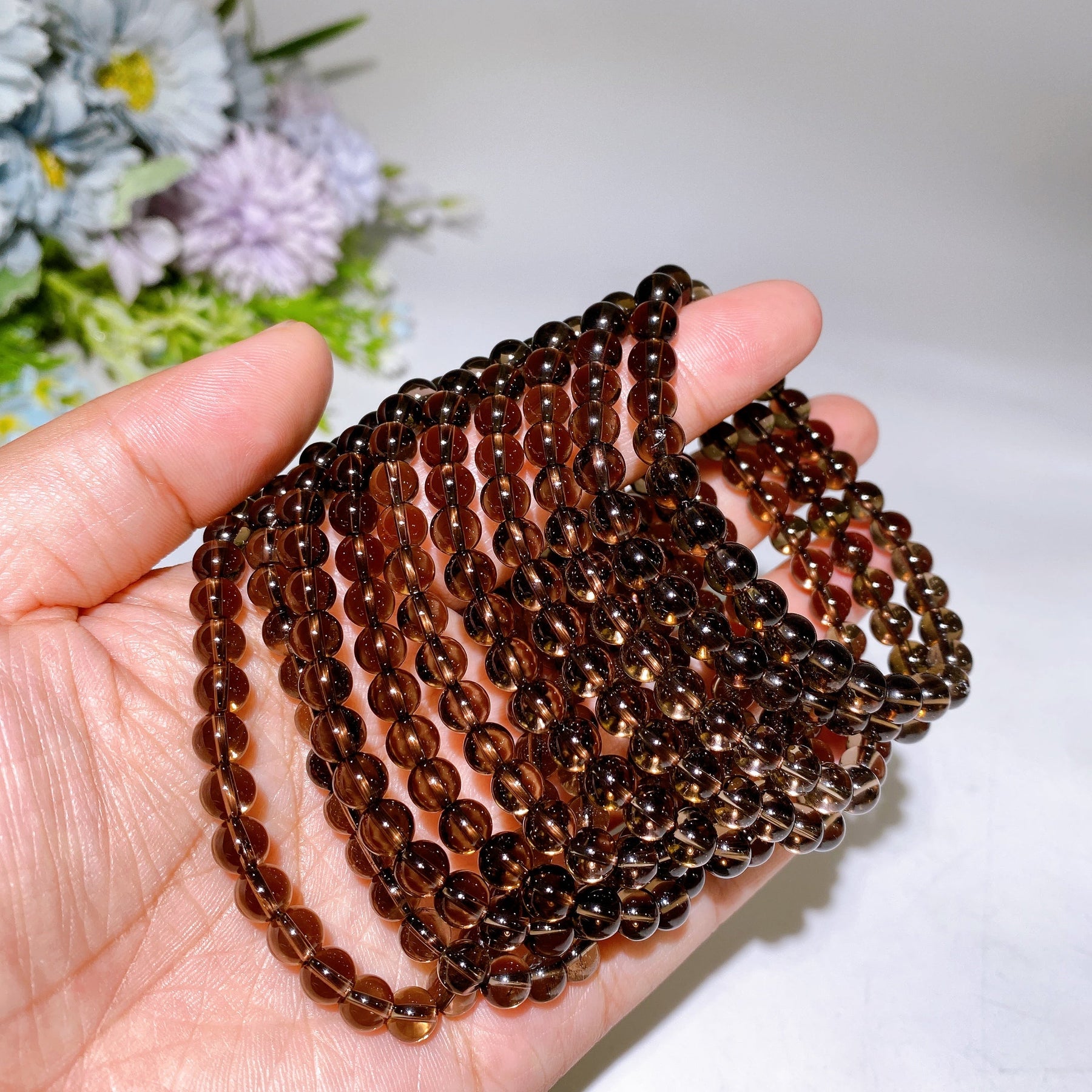 6.3-6.5mm Smoky Quartz Bracelet