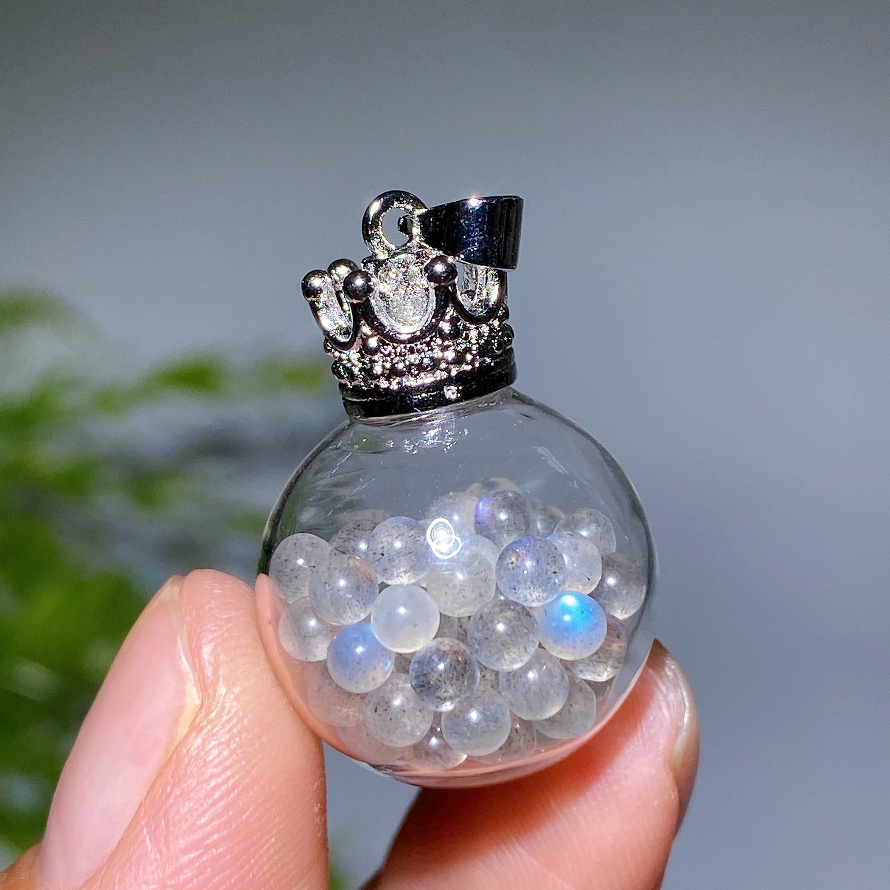 Copper Silver Plated Crystal Pendant