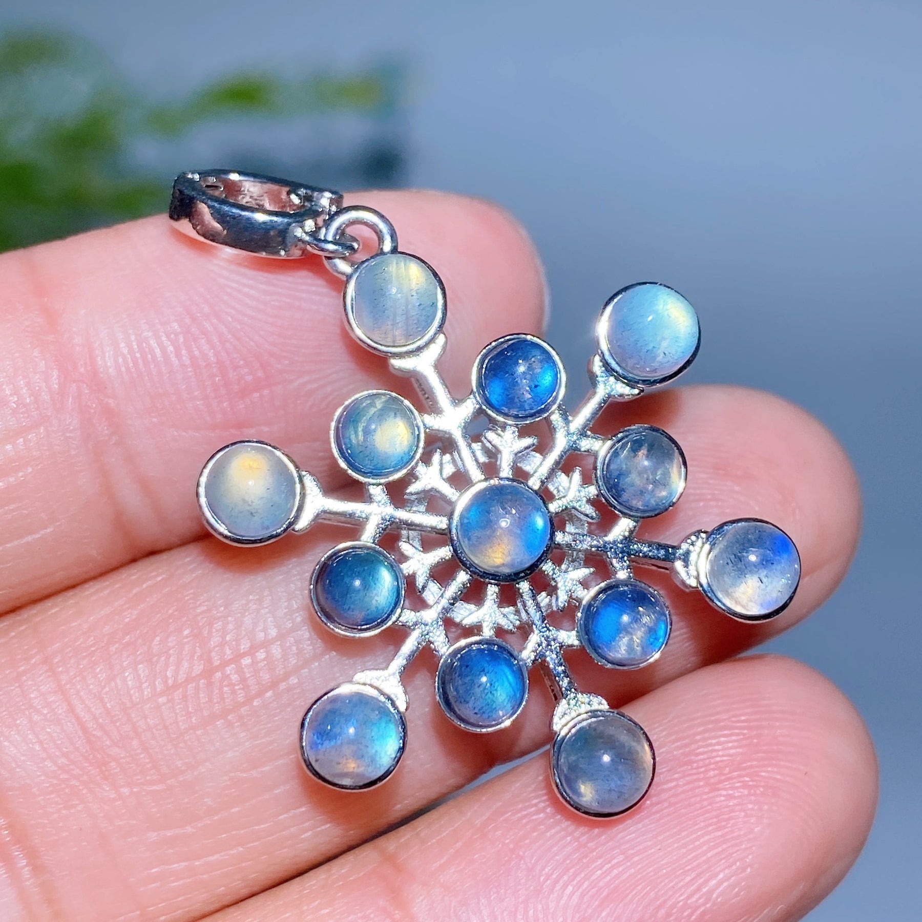 Copper Silver Plated Crystal Pendant