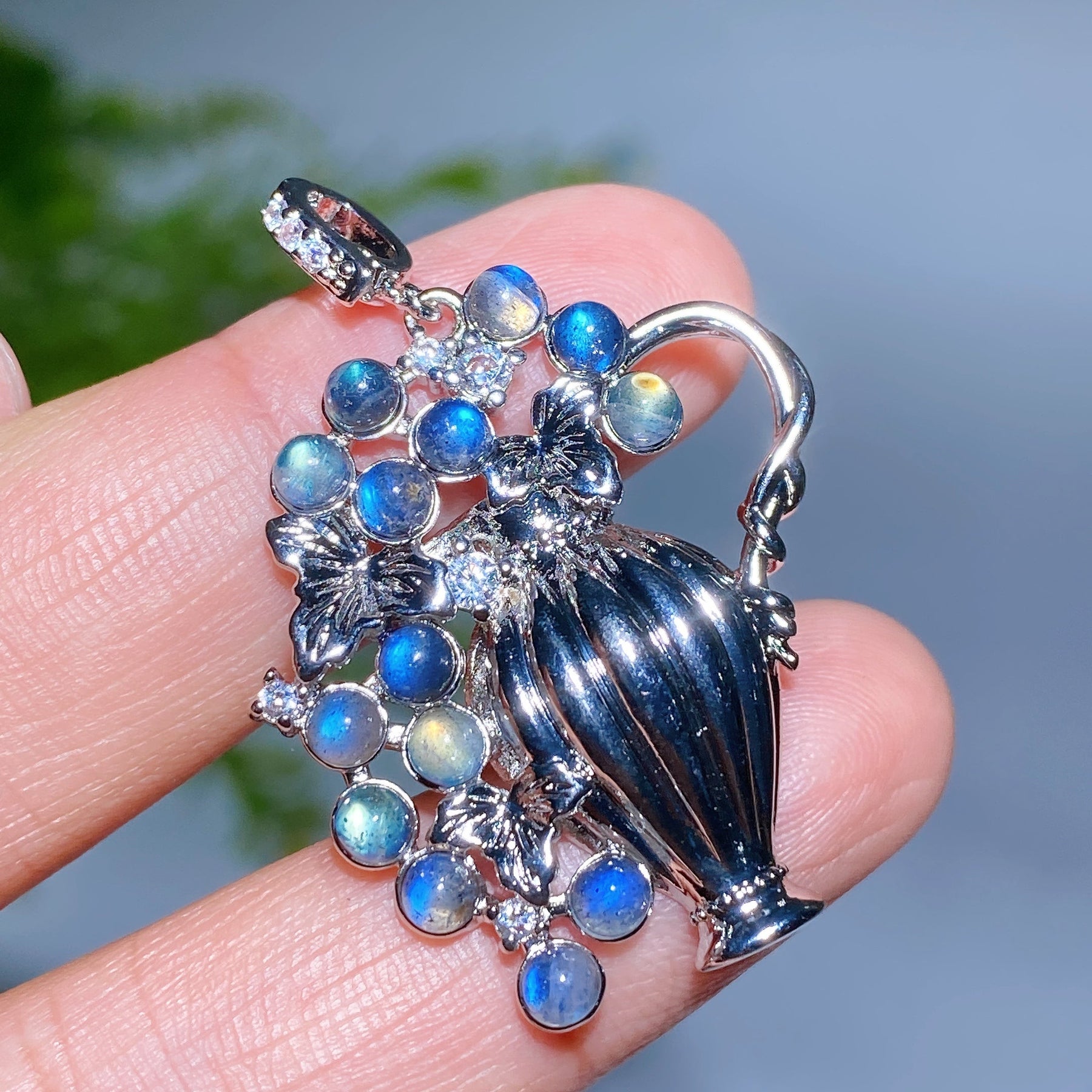 Copper Silver Plated Crystal Pendant