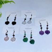Alloy Metal Wrapped Crystal Heart Earrings