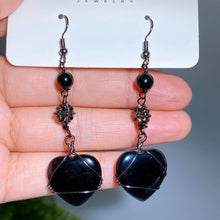 Alloy Metal Wrapped Crystal Heart Earrings