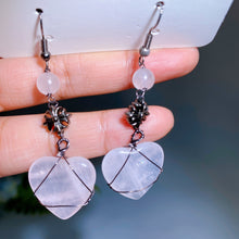 Alloy Metal Wrapped Crystal Heart Earrings
