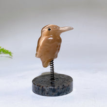 Cat's Eye Hummingbird on Spring with UV Reactive Yooperlite Base Free Form
