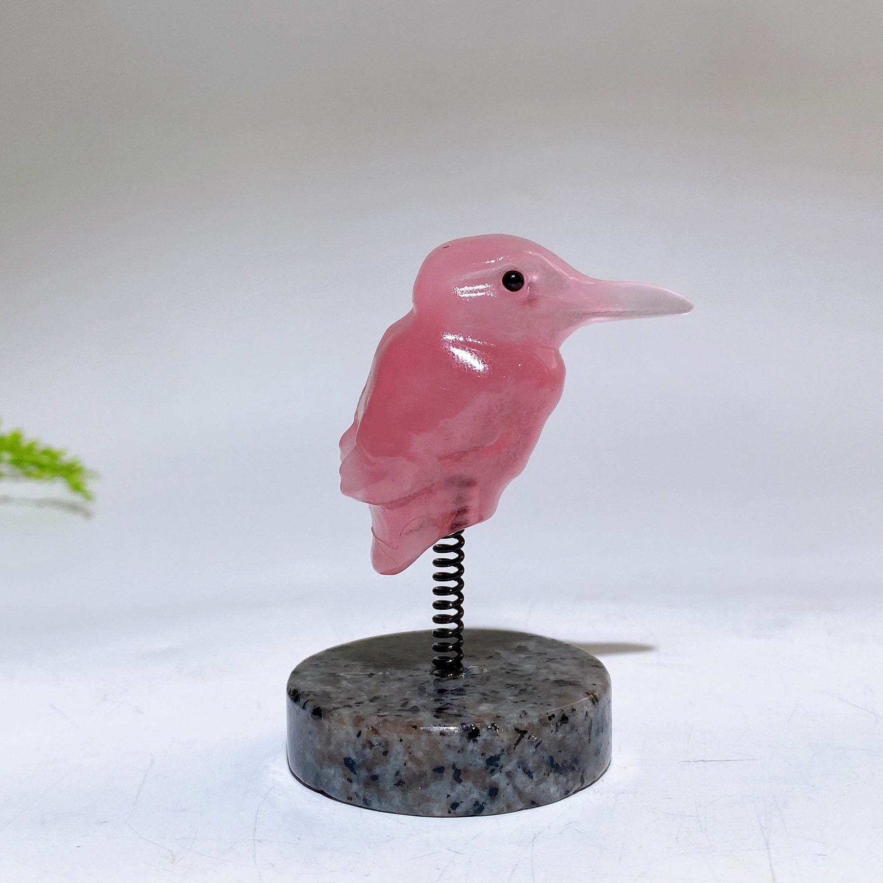 Cat's Eye Hummingbird on Spring with UV Reactive Yooperlite Base Free Form