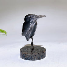 Cat's Eye Hummingbird on Spring with UV Reactive Yooperlite Base Free Form