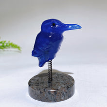 Cat's Eye Hummingbird on Spring with UV Reactive Yooperlite Base Free Form