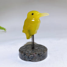 Cat's Eye Hummingbird on Spring with UV Reactive Yooperlite Base Free Form