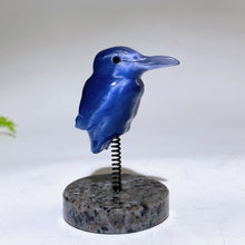 Cat's Eye Hummingbird on Spring with UV Reactive Yooperlite Base Free Form
