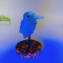 Cat's Eye Hummingbird on Spring with UV Reactive Yooperlite Base Free Form