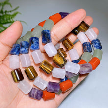 Natural Mixed Crystal Barrel Bracelet