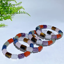 Natural Mixed Crystal Barrel Bracelet