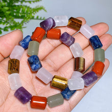 Natural Mixed Crystal Barrel Bracelet