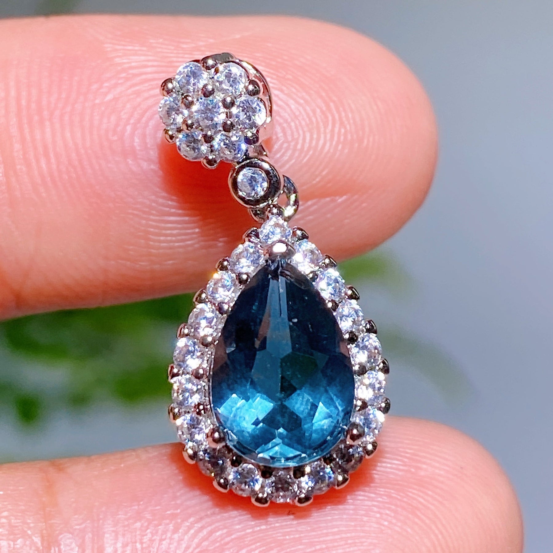Copper Silver Plated Crystal Pendant