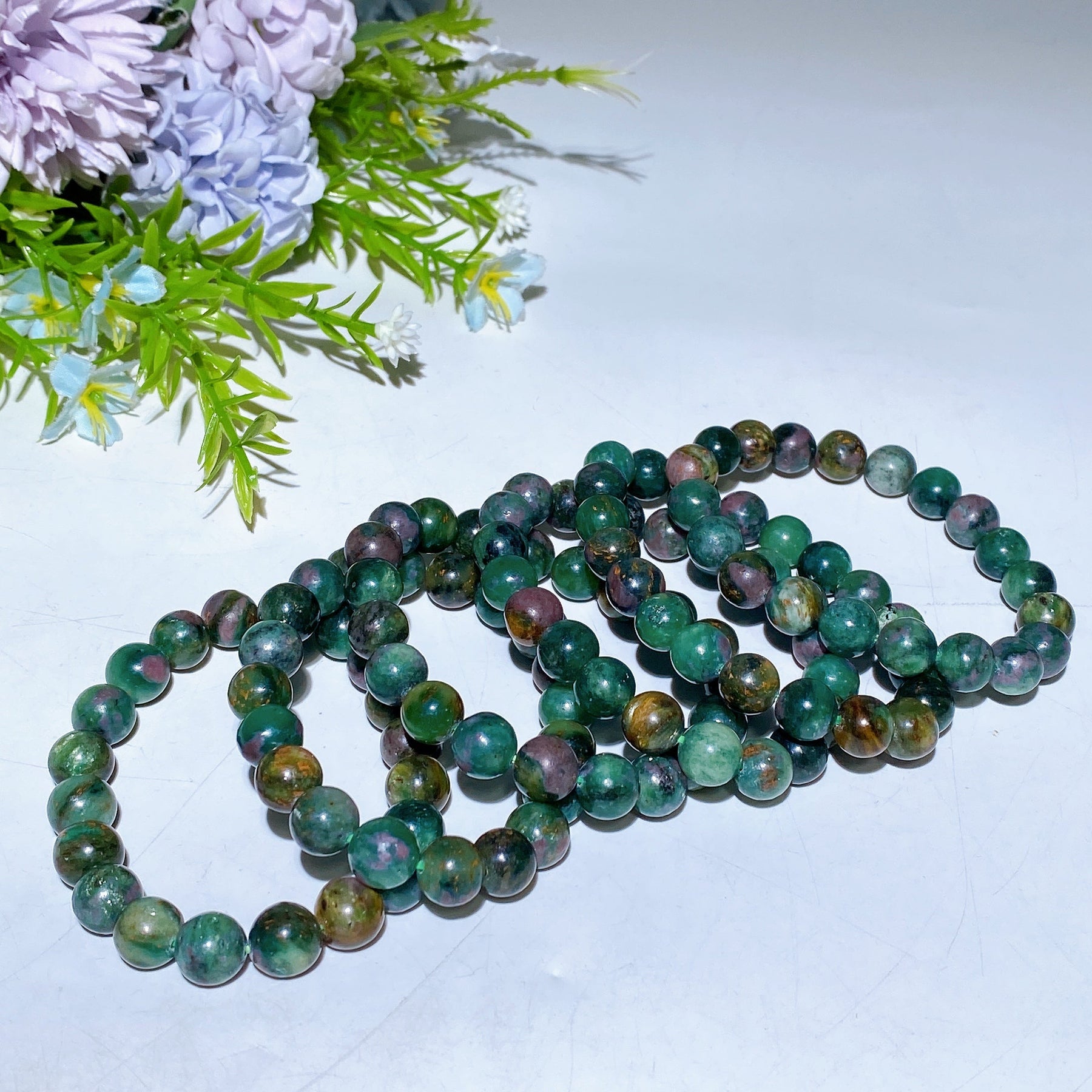 10mm Ruby In Fuchsite Bracelet