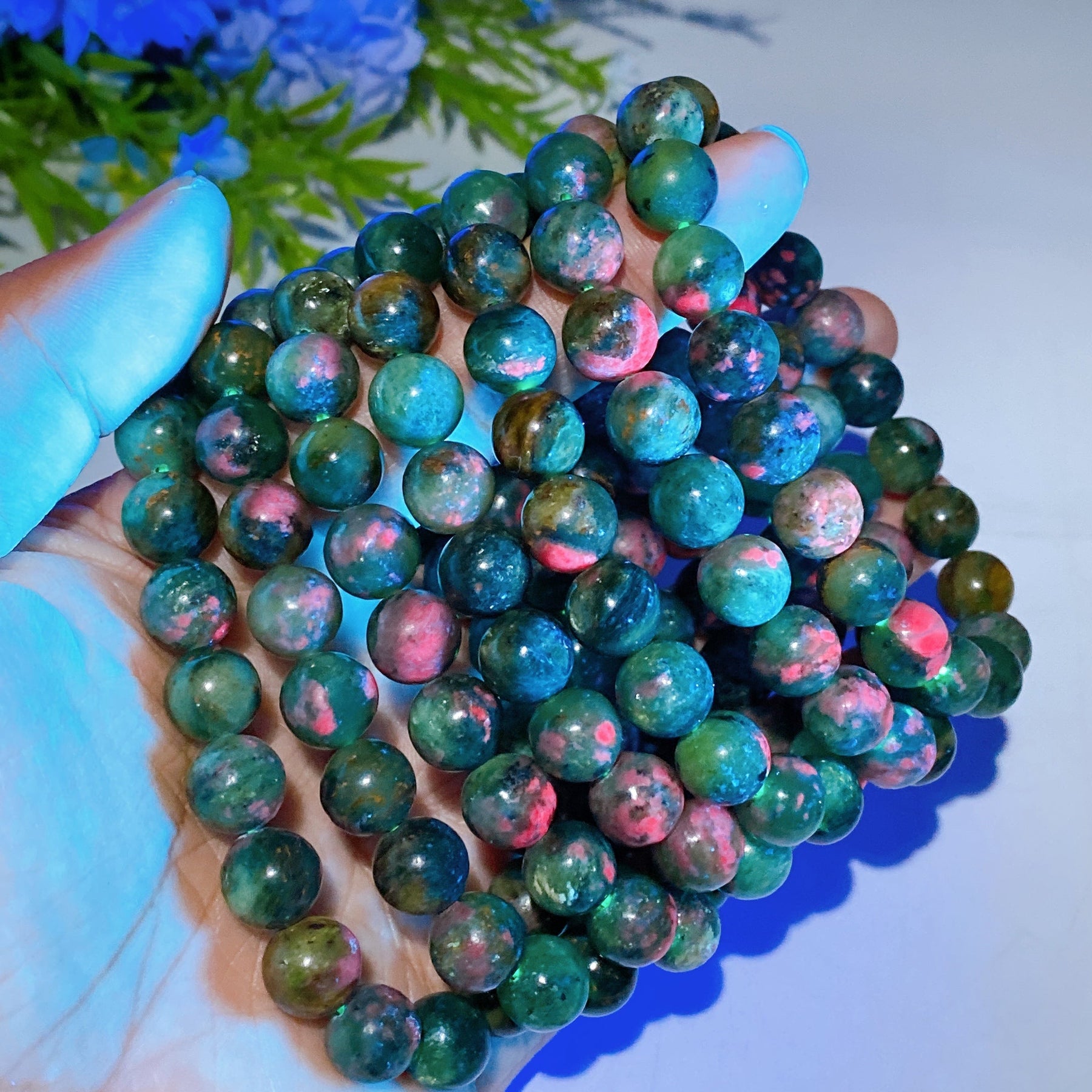10mm Ruby In Fuchsite Bracelet